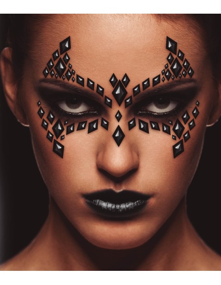 Strass maquillage visage chauve-souris
