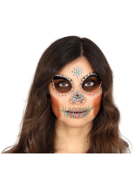 Strass visage tête de mort brillant