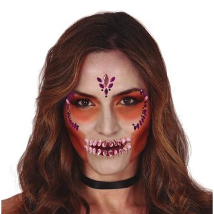 Strass visage tête de mort brillant
