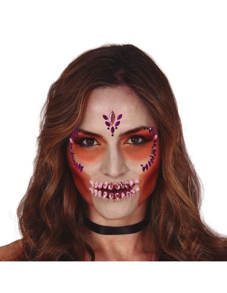 Strass visage tête de mort brillant