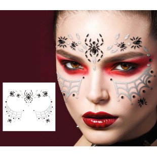 Strass visage araignées Halloween