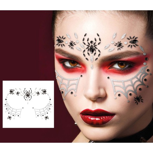 Strass visage araignées Halloween