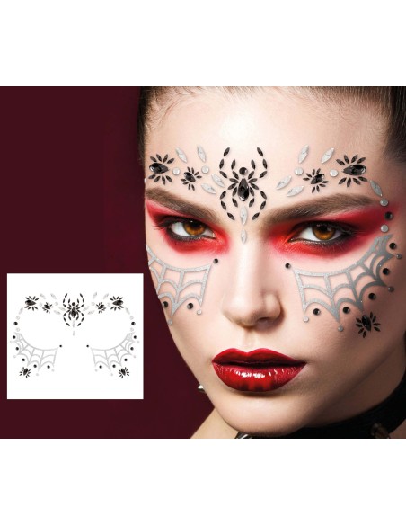 Strass visage araignées Halloween