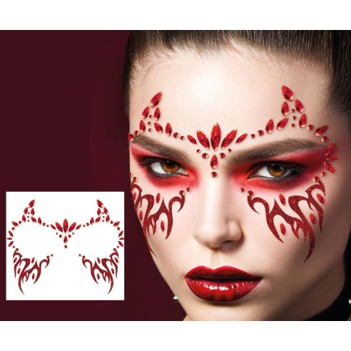 Strass rouge diable avec cornes