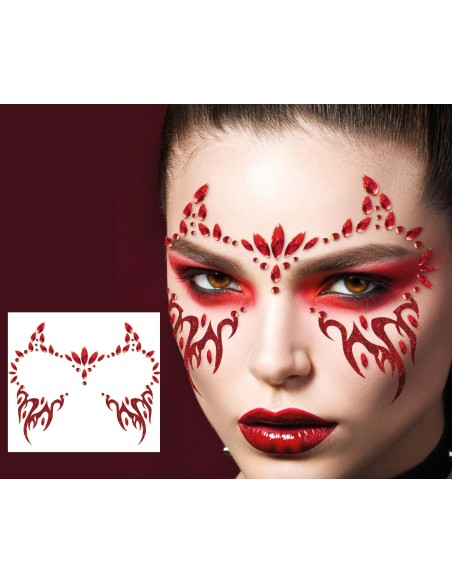 Strass rouge diable avec cornes