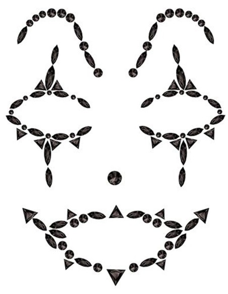 Strass adhésif noir brillant arlequin