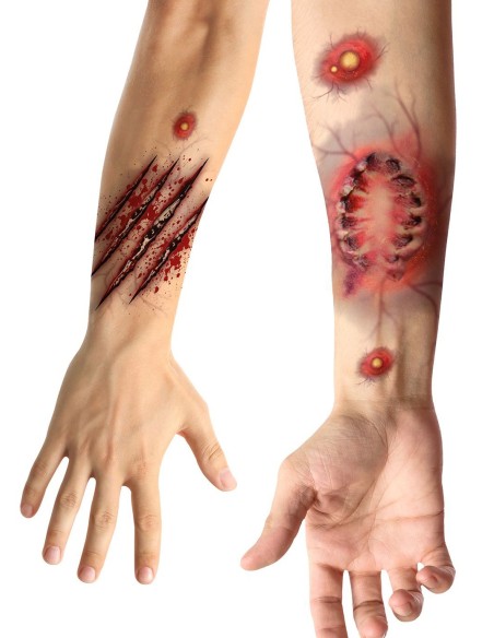 Faux tatouages morsure et griffures