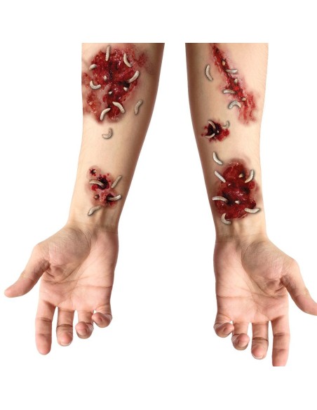 Faux tatouages plaies avec vers