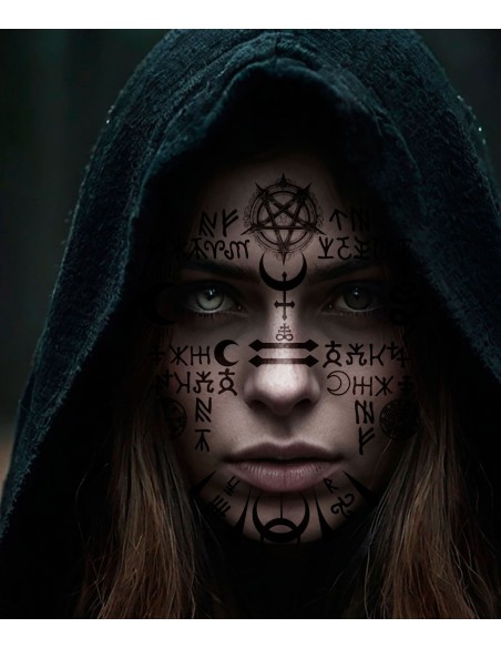 Faux tatouages visage satanique