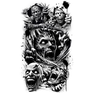 Faux tatouages zombies et monstres 2
