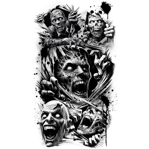 Faux tatouages zombies et monstres