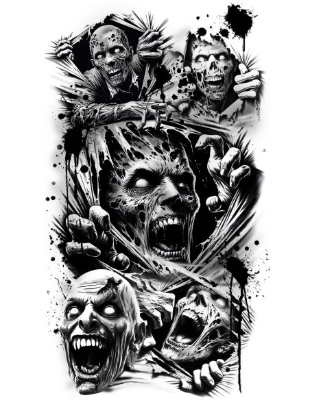 Faux tatouages zombies et monstres