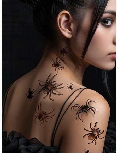 Faux tatouages araignées avec ombres