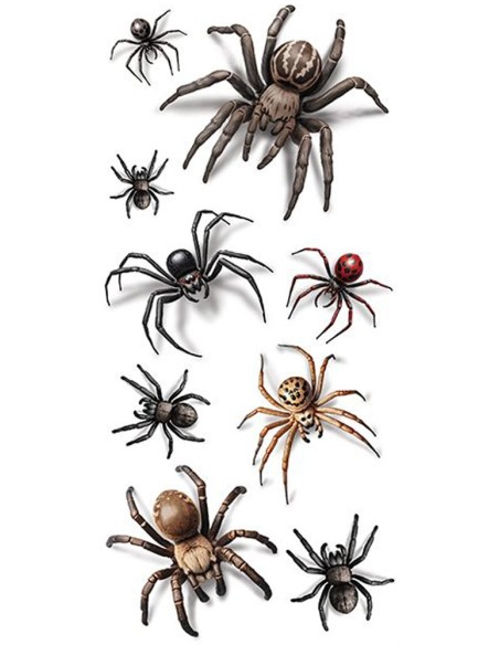 Faux tatouages araignées avec ombres