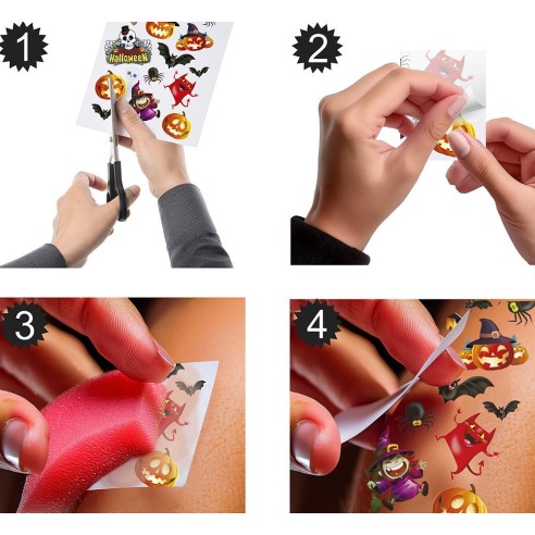 Faux tatouages Halloween enfant mode d'emploi