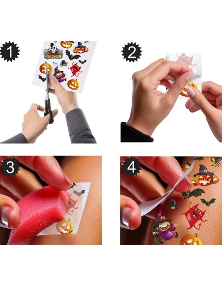 Faux tatouages Halloween enfant mode d'emploi