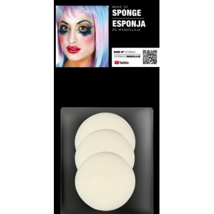 3 éponges rondes pour maquillage de fête pour carnaval et Halloween