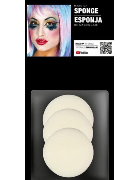 3 éponges rondes pour maquillage de fête pour carnaval et Halloween