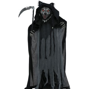 Décoration géante loup-garou animé lumineux et sonore pour Halloween