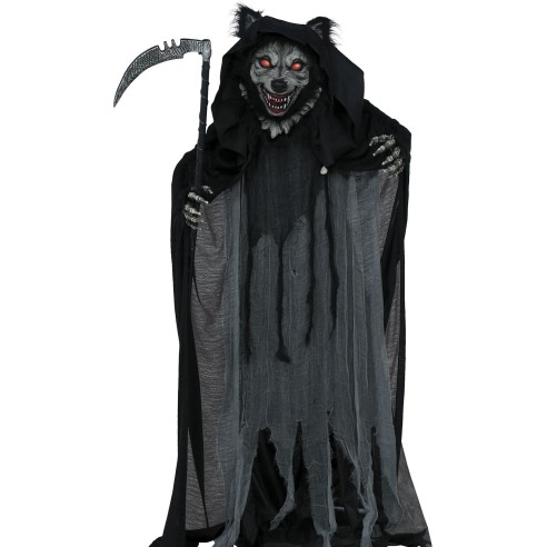 Décoration géante loup-garou animé lumineux et sonore pour Halloween