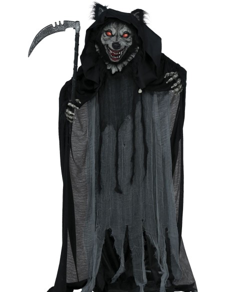Décoration géante loup-garou animé lumineux et sonore pour Halloween