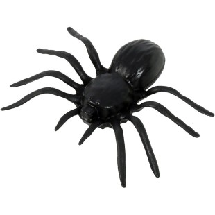 4 fausses araignées noires 10cm 2
