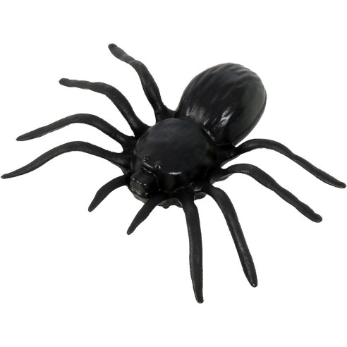 4 fausses araignées noires 10cm