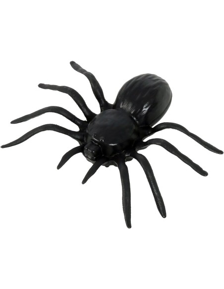 4 fausses araignées noires 10cm