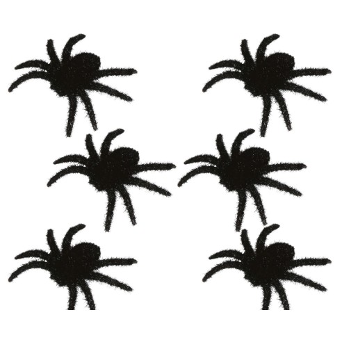 6 araignées noires poilues
