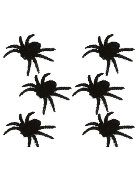 6 araignées noires poilues