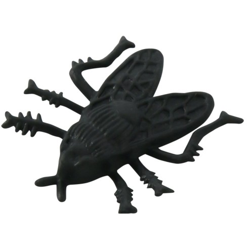 Sachet de 24 petites fausses mouches noires pour déco Halloween
