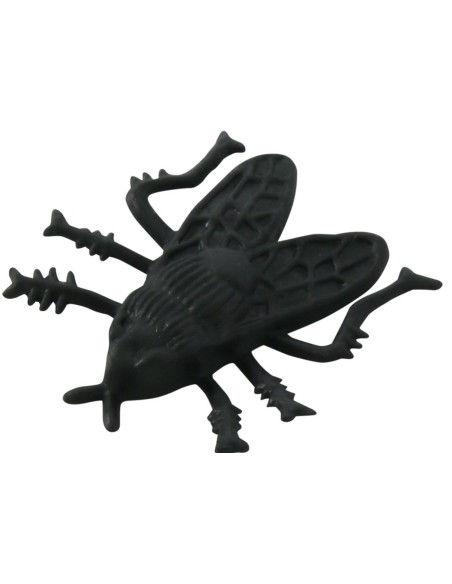 Sachet de 24 petites fausses mouches noires pour déco Halloween