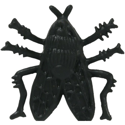 Sachet de 24 petites fausses mouches noires pour déco Halloween