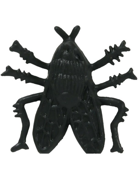 Sachet de 24 petites fausses mouches noires pour déco Halloween