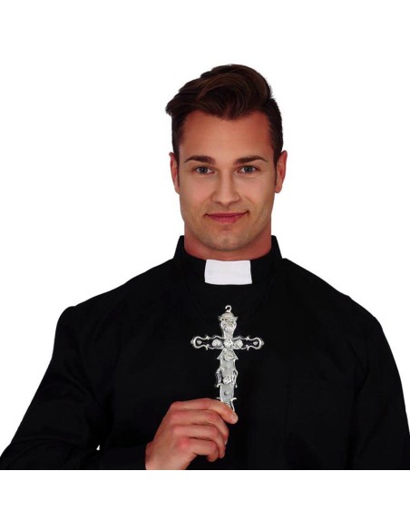 Collier avec croix argentée