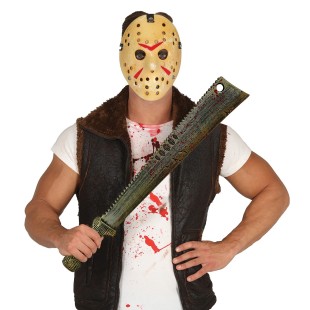 Machette scie tachée de sang