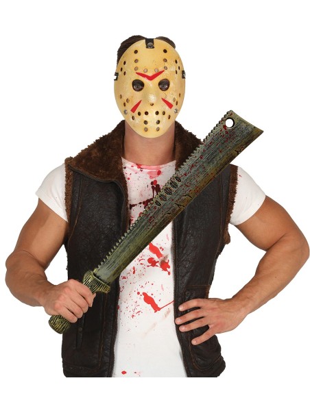 Machette scie tachée de sang
