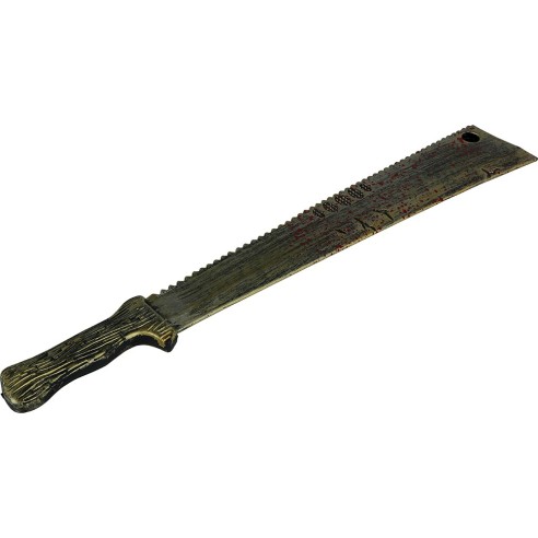 Machette scie tachée de sang