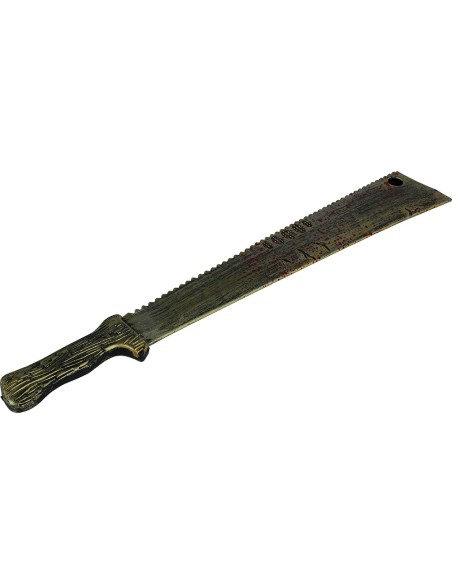 Machette scie tachée de sang