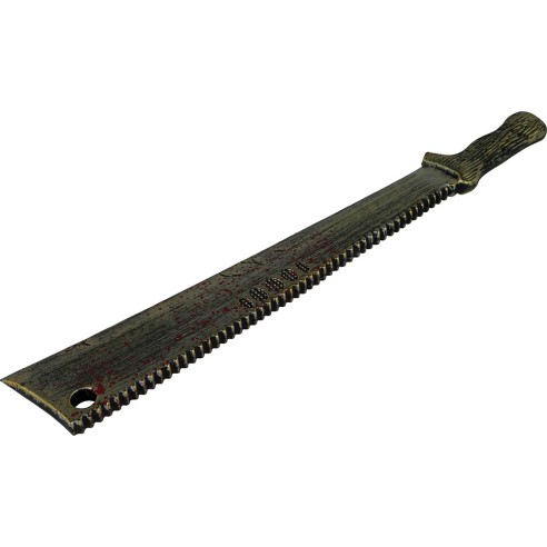 Machette scie tachée de sang