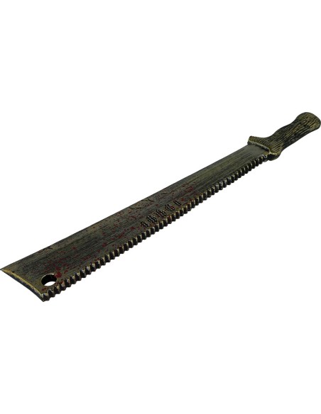 Machette scie tachée de sang