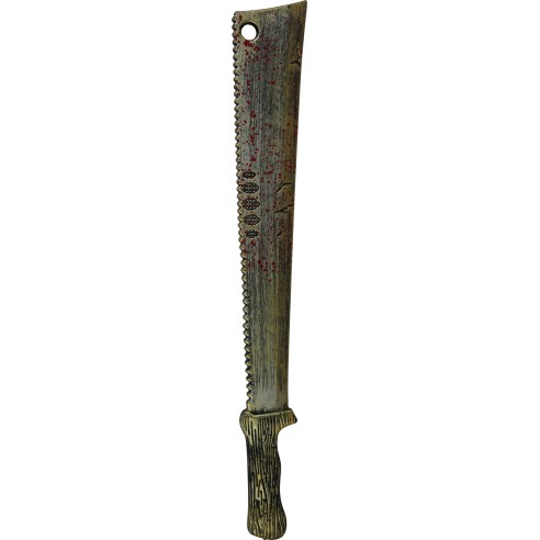 Machette scie tachée de sang