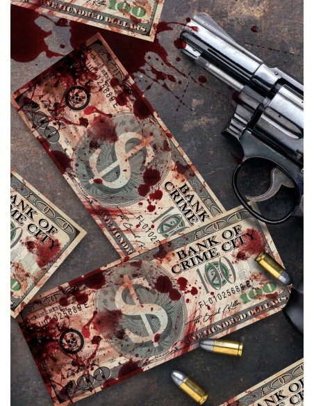 Faux dollars tachés de sang