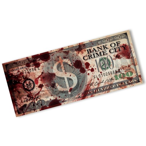 Faux dollars tachés de sang