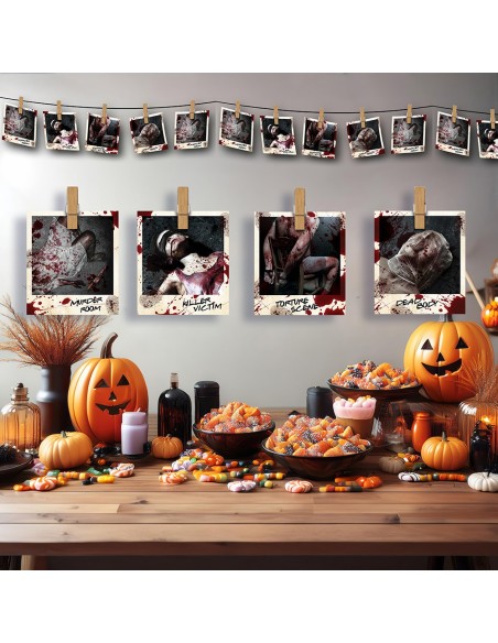 Guirlande photographies scène de crime
