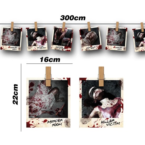 Guirlande photographies scène de crime