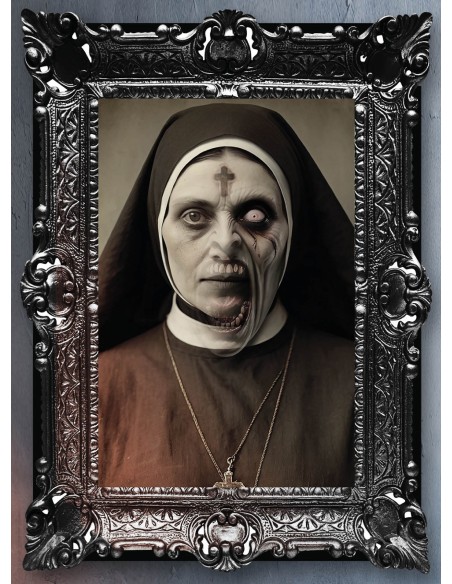 Tableau holographique nonne terrifiante