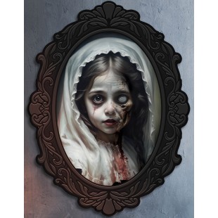 Tableau holographique fille terrifiante
