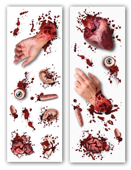 2 planches autocollants membre sanglants