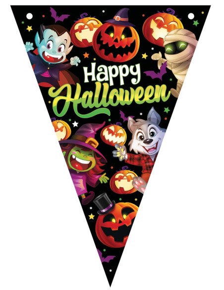 Guirlande fanions petits monstres Halloween